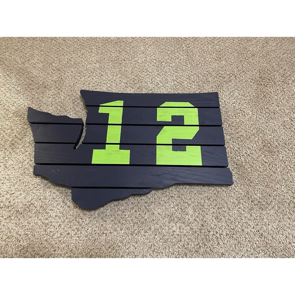 Handmade Seattle Seahawks Wall Sign 28" X 15"